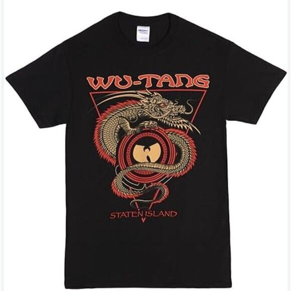 WU-TANG Staten Island Black T-shirt Size XL Dragon Concert Rap T Retro - Picture 1 of 2